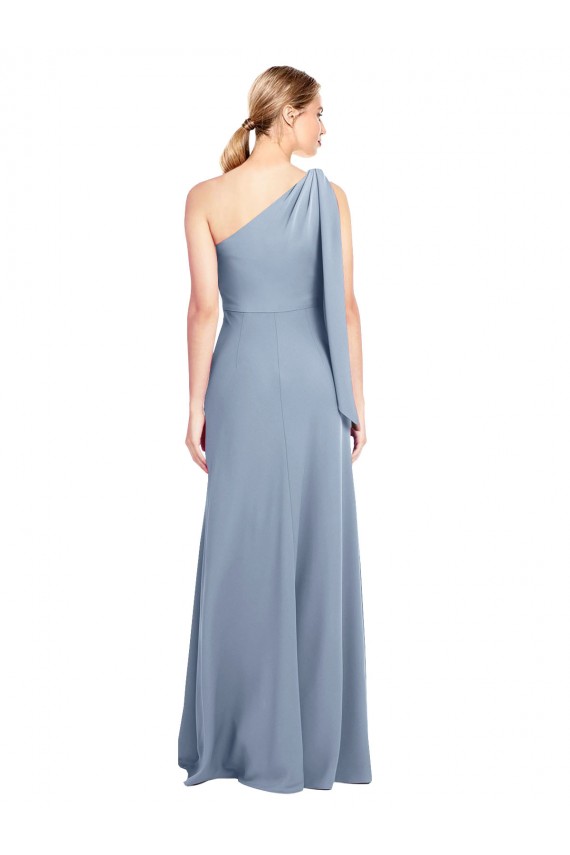 Stretch Crepe Long One Shoulder Sheath Formal Dress / Bridesmaid Dress Plymouth