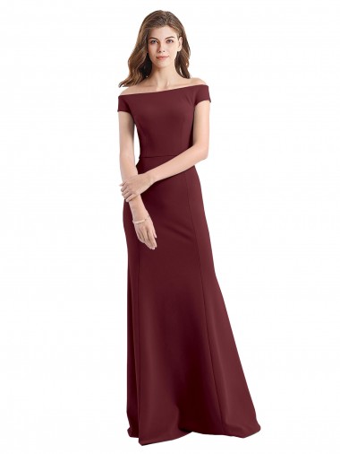 Stretch Crepe Long Off the Shoulder Sheath Prom Dress / Bridesmaid Dress Plymouth