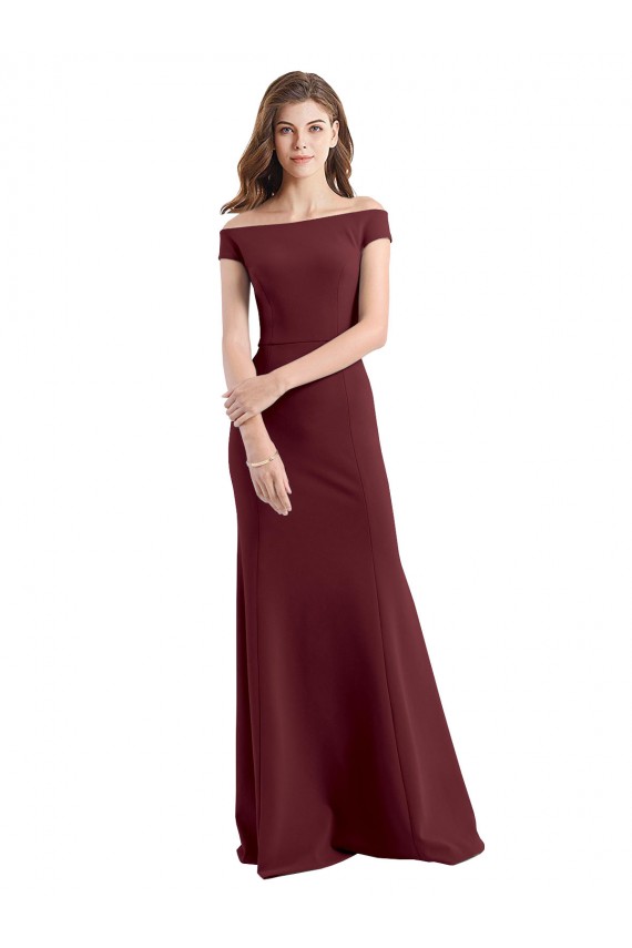 Stretch Crepe Long Off the Shoulder Sheath Prom Dress / Bridesmaid Dress Plymouth