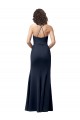 Stretch Crepe Criss Cross Back Long Spaghetti Straps Sheath Formal Evening Gown / Prom Dress / Bridesmaid Dress Plymouth