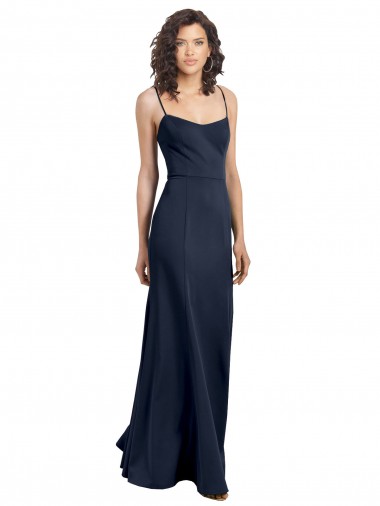 Stretch Crepe Low Back Long High Neck Sheath Formal Dress / Bridesmaid Dress Plymouth