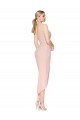 Stretch Crepe V-Back Knee Length Spaghetti Straps Mermaid High Low Evening Gown / Prom Dress / Bridesmaid Dress Plymouth