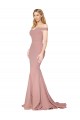 Stretch Crepe Sweep Train Off the Shoulder Mermaid Formal Evening Gown / Prom Dress / Bridesmaid Dress Plymouth