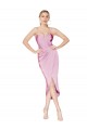 Stretch Crepe Knee Length Spaghetti Straps Mermaid High Low Evening Gown / Prom Dress / Bridesmaid Dress Plymouth