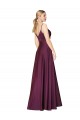 Stretch Crepe V-Back Long Spaghetti Straps A-Line Formal Evening Gown / Prom Dress / Bridesmaid Dress Plymouth