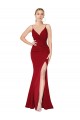 Stretch Crepe V-Back Long High Neck Mermaid Formal Evening Gown / Prom Dress / Bridesmaid Dress Plymouth