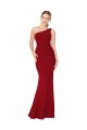 Stretch Crepe Long One Shoulder Burgundy Mermaid Formal Evening Gown / Prom Dress / Bridesmaid Dress Plymouth