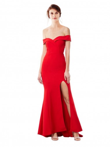 Stretch Crepe Long Off the Shoulder Mermaid Formal Evening Dress / Prom Dress / Bridesmaid Dress Plymouth
