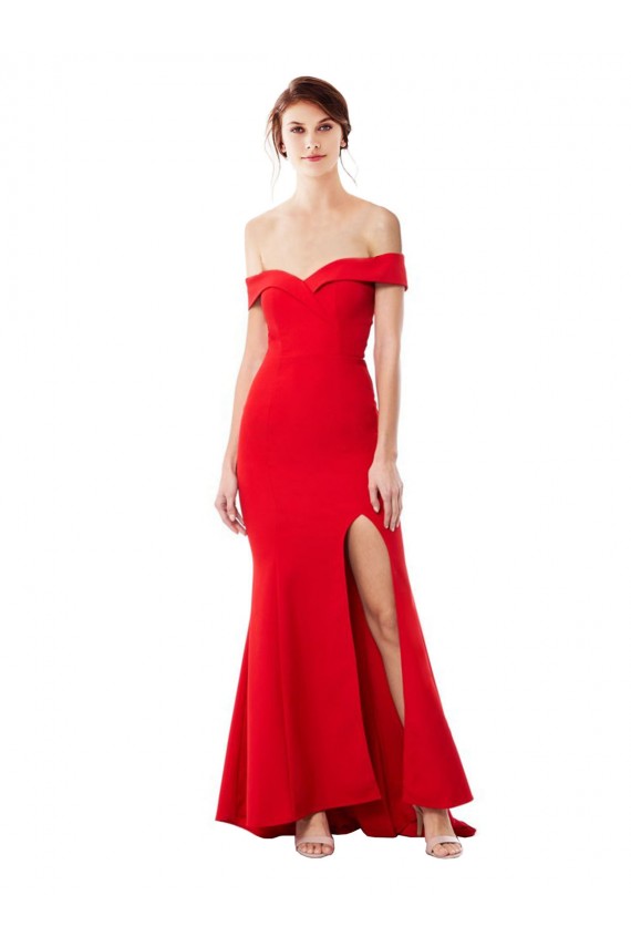 Stretch Crepe Long Off the Shoulder Mermaid Formal Evening Dress / Prom Dress / Bridesmaid Dress Plymouth