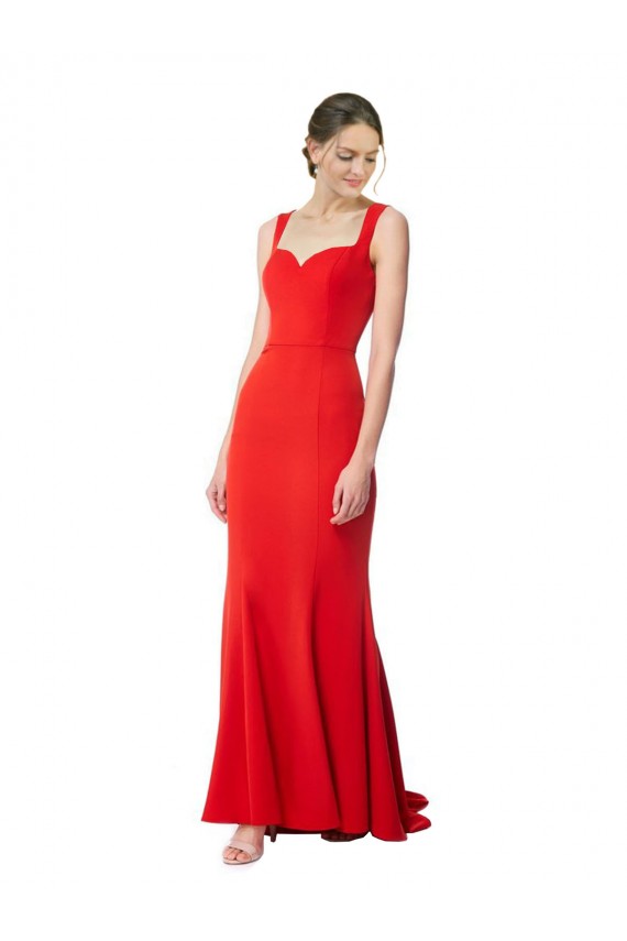 Stretch Crepe Long Sweetheart Red Mermaid Formal Evening Gown / Prom Dress / Bridesmaid Dress Plymouth