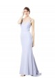 Stretch Crepe Long Spaghetti Straps Mermaid Evening Gown / Prom Dress / Bridesmaid Dress Plymouth