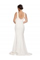 Stretch Crepe Low Back Sweep Train Square Neck Sheath Semi Formal Evening Dress / Prom Dress / Bridesmaid Dress Plymouth