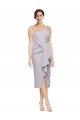 Stretch Crepe Low Back Cocktail Length Strapless Sheath High Low Evening Gown / Prom Dress / Bridesmaid Dress Plymouth