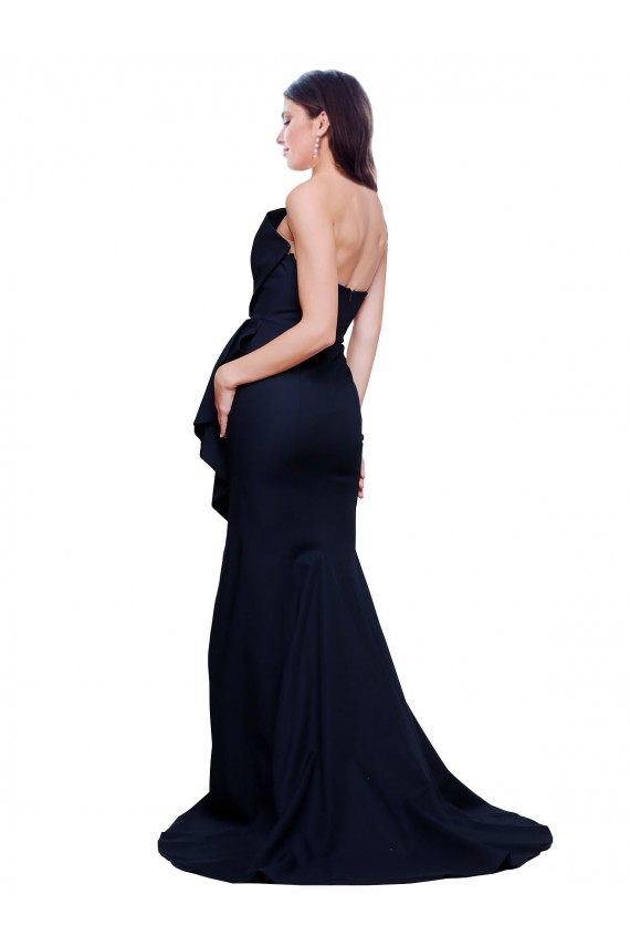 Stretch Crepe Low Back Sweep Train Strapless Sheath Semi Formal Evening Dress / Prom Dress / Bridesmaid Dress Plymouth