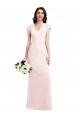 Stretch Crepe Long V-Neck A-Line Formal Evening Gown / Prom Dress / Bridesmaid Dress Plymouth