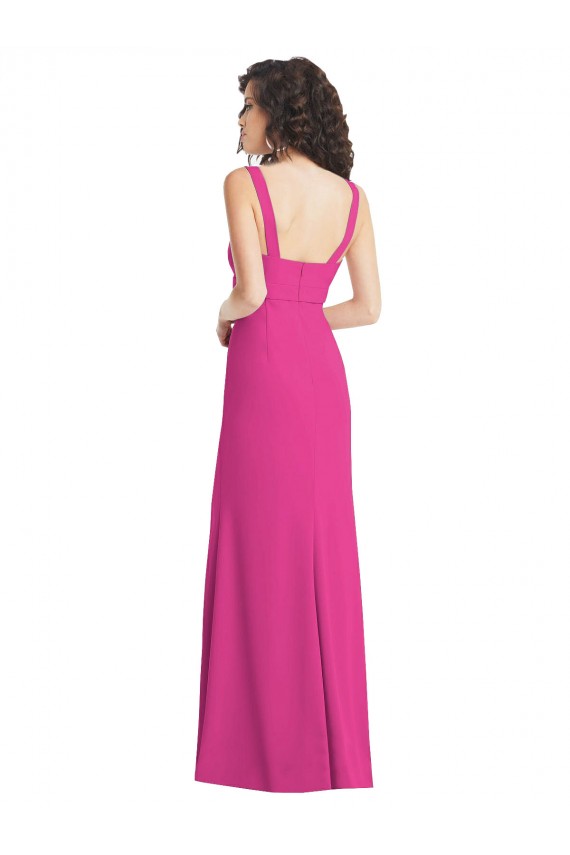 Stretch Crepe Low Back Long Square Neck Trumpet Semi Formal Evening Dress / Prom Dress / Bridesmaid Dress Plymouth