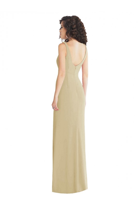 Stretch Crepe Low Back Long Square Neck Trumpet Formal Evening Gown / Prom Dress / Bridesmaid Dress Plymouth
