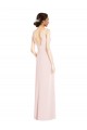 Stretch Crepe Low Back Long V-Neck A-Line Black Tie Evening Dress / Prom Dress / Bridesmaid Dress Plymouth