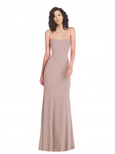 Stretch Crepe Long Sweetheart Dusty Pink Mermaid Formal Dress / Bridesmaid Dress Plymouth