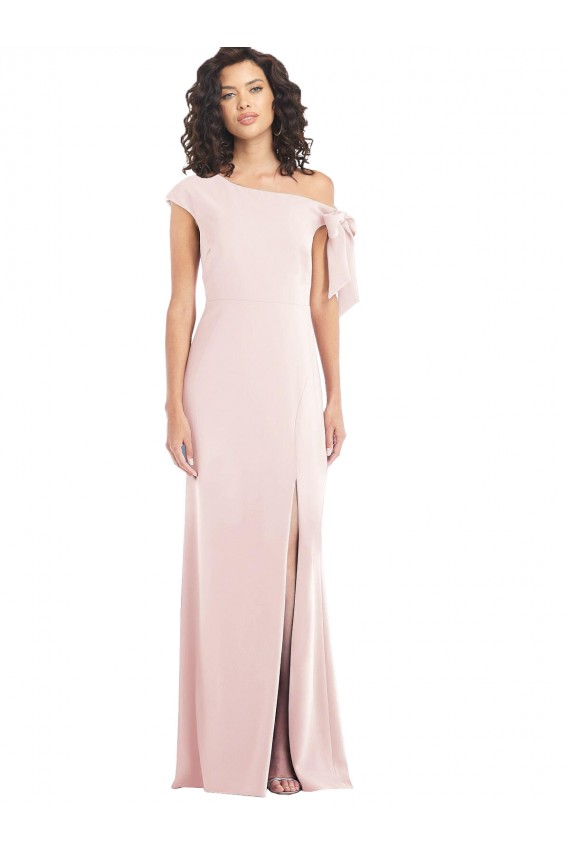 Stretch Crepe Long Off the Shoulder Pink Trumpet Formal Evening Gown / Prom Dress / Bridesmaid Dress Plymouth