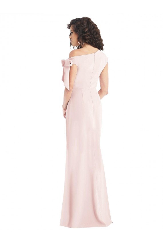 Stretch Crepe Long Off the Shoulder Pink Trumpet Formal Evening Gown / Prom Dress / Bridesmaid Dress Plymouth