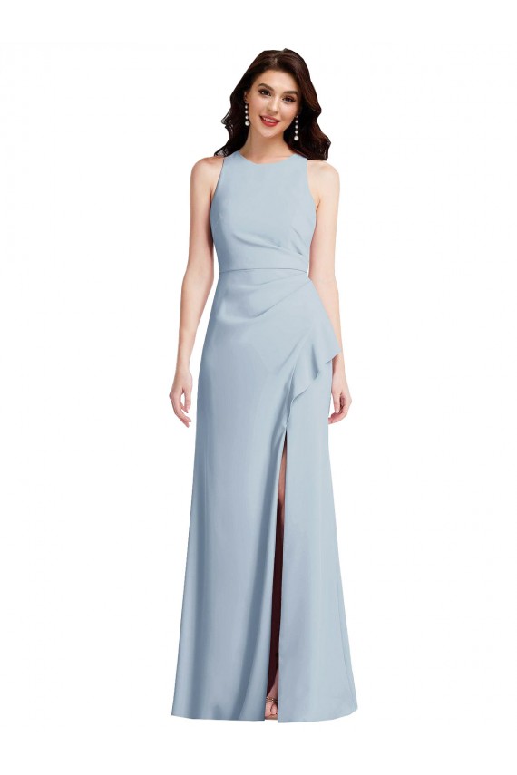 Stretch Crepe Long Halter Neck Trumpet Formal Dress / Bridesmaid Dress Plymouth