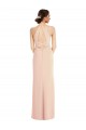 Stretch Crepe Criss Cross Back Long Halter Neck Nude Trumpet Formal Evening Gown / Prom Dress / Bridesmaid Dress Plymouth