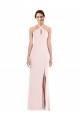 Stretch Crepe Low Back Long Halter Neck Trumpet Formal Evening Gown / Prom Dress / Bridesmaid Dress Plymouth