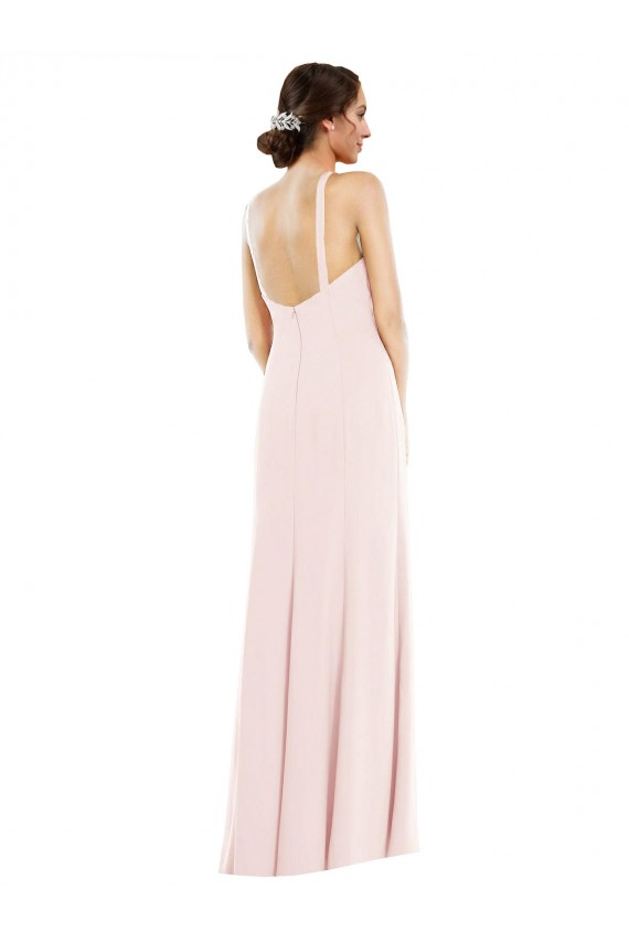 Stretch Crepe Low Back Long Halter Neck Trumpet Formal Evening Gown / Prom Dress / Bridesmaid Dress Plymouth