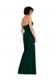 Stretch Crepe Low Back Long Scoop Neck Midnight Green Sheath Formal Evening Gown / Prom Dress / Bridesmaid Dress Plymouth