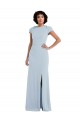 Stretch Crepe Keyhole Back Long Jewel Neck Trumpet Semi Formal Evening Dress / Bridesmaid Dress Plymouth