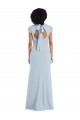 Stretch Crepe Keyhole Back Long Jewel Neck Trumpet Semi Formal Evening Dress / Bridesmaid Dress Plymouth