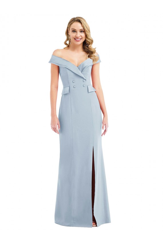 Stretch Crepe Long Off the Shoulder Trumpet Semi Formal Evening Dress / Prom Dress / Bridesmaid Dress Plymouth