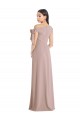 Stretch Crepe Long Off the Shoulder Dusty Pink A-Line Formal Evening Gown / Prom Dress / Bridesmaid Dress Plymouth