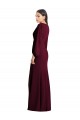 Stretch Crepe Long V-Neck Trumpet Semi Formal Evening Dress / Prom Dress / Bridesmaid Dress Plymouth