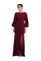 Stretch Crepe Open Back Long Bateau Neck Trumpet Formal Evening Gown / Prom Dress / Bridesmaid Dress Plymouth