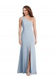 Stretch Crepe Long One Shoulder Light Sky Blue Trumpet Formal Evening Gown / Prom Dress / Bridesmaid Dress Plymouth