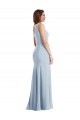 Stretch Crepe Long One Shoulder Light Sky Blue Trumpet Formal Evening Gown / Prom Dress / Bridesmaid Dress Plymouth