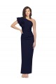 Stretch Crepe Long One Shoulder Dark Navy Sheath Formal Evening Gown / Prom Dress / Bridesmaid Dress Plymouth
