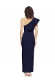 Stretch Crepe Long One Shoulder Dark Navy Sheath Formal Evening Gown / Prom Dress / Bridesmaid Dress Plymouth
