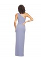 Stretch Crepe Long One Shoulder Smoke Blue Sheath Formal Evening Gown / Prom Dress / Bridesmaid Dress Plymouth