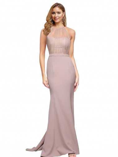 Stretch Crepe Sweep Train Sweetheart Sheath Formal Evening Gown / Prom Dress / Bridesmaid Dress Plymouth
