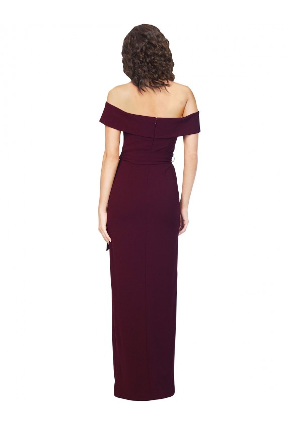 Stretch Crepe Low Back Long Off the Shoulder Sheath Formal Evening Gown / Prom Dress / Bridesmaid Dress Plymouth
