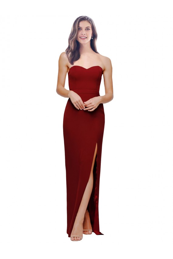 Stretch Crepe Low Back Long Sweetheart Sheath Bridesmaid Dress / Evening Dress Plymouth