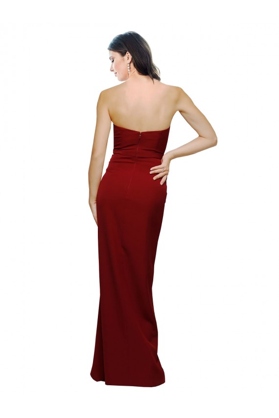 Stretch Crepe Low Back Long Sweetheart Sheath Bridesmaid Dress / Evening Dress Plymouth