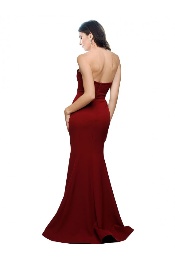 Stretch Crepe Low Back Long Sweetheart Sheath Formal Evening Gown / Prom Dress / Bridesmaid Dress Plymouth