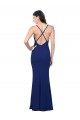 Stretch Crepe Low Back Long V-Neck Sheath Formal Dress / Bridesmaid Dress Plymouth
