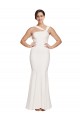 Stretch Crepe Low Back Long Square Neck Sheath Formal Evening Gown / Prom Dress / Bridesmaid Dress Plymouth