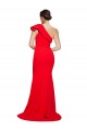 Stretch Crepe Sweep Train One Shoulder Red Sheath Semi Formal Evening Dress / Prom Dress / Bridesmaid Dress Plymouth