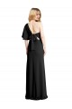 Stretch Crepe Flutter Sleeves One Shoulder Black Sheath Formal Evening Gown / Prom Dress / Bridesmaid Dress Plymouth